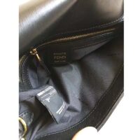 Fendi Women Baguette Chain Midi Black Nappa Leather Bag (8)