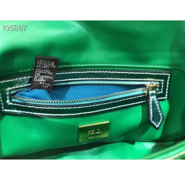Fendi Women FF Baguette 1997 Green Leather Sequinned Bag (8)
