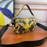 Fendi Women FF Baguette Fendace Quilted Black Silk Bag - Image 3