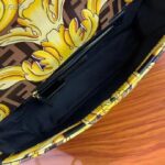 Fendi Women FF Baguette Fendace Quilted Black Silk Bag - Image 9