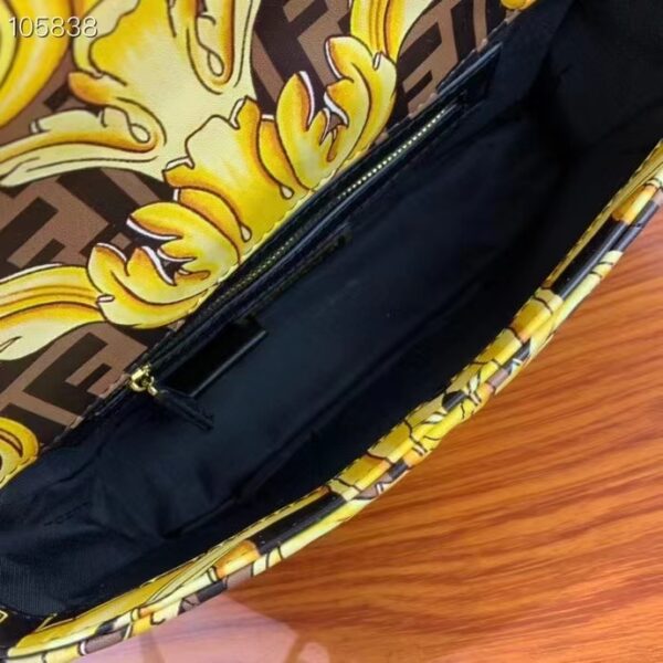 Fendi Women FF Baguette Fendace Quilted Black Silk Bag (3)