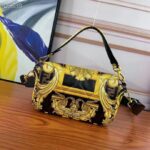 Fendi Women FF Baguette Fendace Quilted Black Silk Bag - Image 4