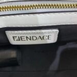 Fendi Women FF Baguette Fendace Quilted White Silk Bag - Image 10