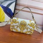 Fendi Women FF Baguette Fendace Quilted White Silk Bag - Image 4