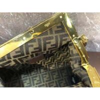 Fendi Women FF Fendi First Medium Fendace Gold-Colored Leather Bag Appliqués (8)