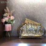 Fendi Women FF Fendi First Medium Fendace Gold-Colored Leather Bag Appliqués - Image 3