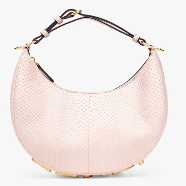 Fendi Women FF Fendigraphy Small Pale Pink Python Leather Bag (2)