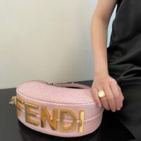 Fendi Women FF Fendigraphy Small Pale Pink Python Leather Bag (2)