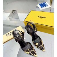 Fendi Women FF First Fendace Printed Silk High-Heeled Slingbacks 9.5 cm Heel (7)