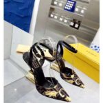 Fendi Women FF First Fendace Printed Silk High-Heeled Slingbacks 9.5 cm Heel – Image 2