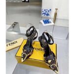 Fendi Women FF First Fendace Printed Silk High-Heeled Slingbacks 9.5 cm Heel – Image 4