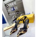 Fendi Women FF First Fendace Printed Silk High-Heeled Slingbacks 9.5 cm Heel – Image 5