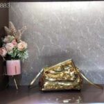 Fendi Women FF First Small Gold Colored Leather Sequinned Bag - Bild 2
