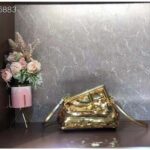 Fendi Women FF First Small Gold Colored Leather Sequinned Bag - Bild 4