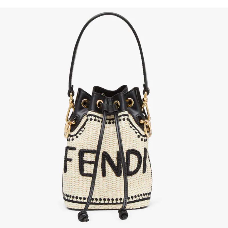 Women's Straw 'mon Tresor' Mini Bucket Bag by Fendi