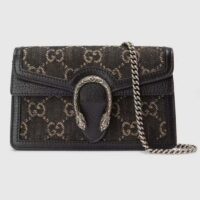 Gucci GG Women Dionysus GG Super Mini Bag Black Ivory GG Denim Jacquard (6)