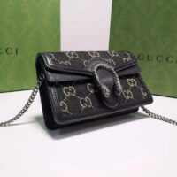 Gucci GG Women Dionysus GG Super Mini Bag Black Ivory GG Denim Jacquard (6)