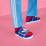 Gucci Unisex Adidas x Gucci GG Platform Sandal Blue GG Cotton Sponge – Image 12