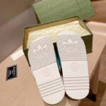 Gucci Unisex Adidas x Gucci GG Platform Sandal Green GG Cotton Sponge - Image 5
