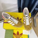 Gucci Unisex Adidas x Gucci Gazelle Sneaker Beige Brown Original GG Canvas - Image 3