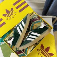 Gucci Unisex Adidas x Gucci Gazelle Sneaker Green Suede Trefoil Embossed (6)