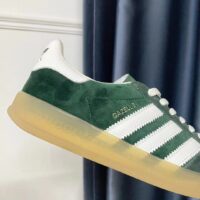 Gucci Unisex Adidas x Gucci Gazelle Sneaker Green Suede Trefoil Embossed (6)