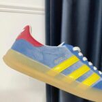Gucci Unisex Adidas x Gucci Gazelle Sneaker Light Blue Suede Trefoil Embossed - Image 10