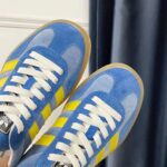 Gucci Unisex Adidas x Gucci Gazelle Sneaker Light Blue Suede Trefoil Embossed - Image 8