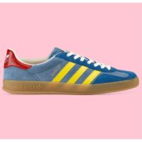 Gucci Unisex Adidas x Gucci Gazelle Sneaker Light Blue Suede Trefoil Embossed (9)