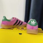 Gucci Unisex Adidas x Gucci Gazelle Sneaker Pink Suede Trefoil Embossed - Image 2
