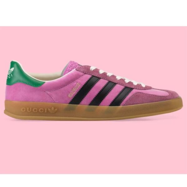 Gucci Unisex Adidas x Gucci Gazelle Sneaker Pink Suede Trefoil Embossed (5)