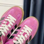 Gucci Unisex Adidas x Gucci Gazelle Sneaker Pink Suede Trefoil Embossed - Image 9
