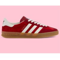 Gucci Unisex Adidas x Gucci Gazelle Sneaker Red Suede Trefoil Embossed (11)