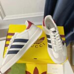 Gucci Unisex Adidas x Gucci Gazelle Sneaker White Suede Trefoil Label – Bild 7