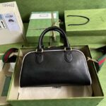 Gucci Unisex Adidas x Gucci Mini Duffle Bag Black Leather Interlocking G – Image 3