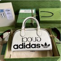 Gucci Unisex Adidas x Gucci Mini Duffle Bag Off-White Leather Interlocking G (5)