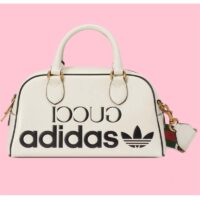 Gucci Unisex Adidas x Gucci Mini Duffle Bag Off-White Leather Interlocking G