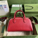 Gucci Unisex Adidas x Gucci Mini Duffle Bag Red Leather Interlocking G - Bild 3