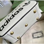 Gucci Unisex Adidas x Gucci Small Shoulder Bag White Leather Interlocking G – Image 6