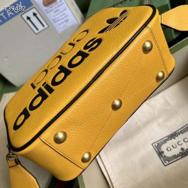Gucci Unisex Adidas x Gucci Small Shoulder Bag Yellow Leather Interlocking G (4)