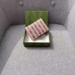 Gucci Unisex Card Case Wallet Double G Pink Stripe Print GG Supreme Canvas - immagine 5