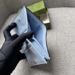 Gucci Unisex Card Case Wallet Enamel Ice Cream Blue Stripe Print Beige Ebony GG Supreme Canvas - Bild 8