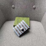 Gucci Unisex Card Case Wallet Enamel Ice Cream Blue Stripe Print Beige Ebony GG Supreme Canvas - Bild 5