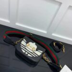 Gucci Unisex GG Adidas x Gucci Horsebit 1955 Mini Bag Black White Leather - immagine 3