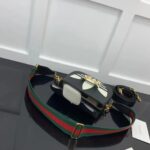 Gucci Unisex GG Adidas x Gucci Horsebit 1955 Mini Bag Black White Leather - immagine 5