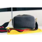 Gucci Unisex GG Adidas x Gucci Small Shoulder Bag Black Leather Green Red Web - Image 3