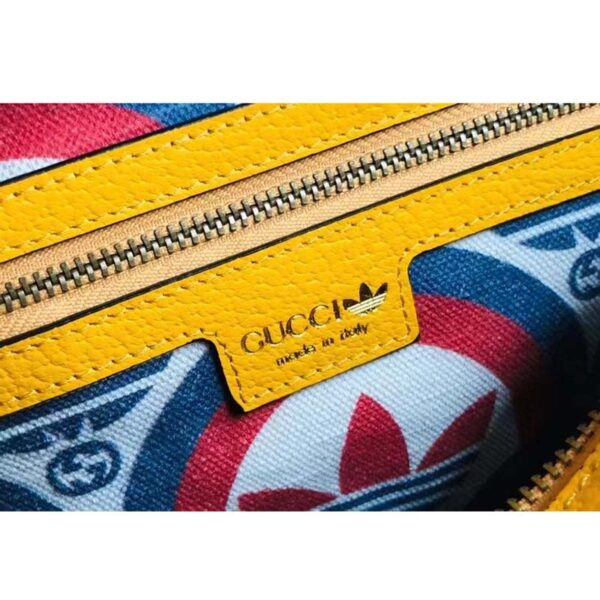 Gucci Unisex GG Adidas x Gucci Small Shoulder Bag Yellow Leather Green Red Web (6)