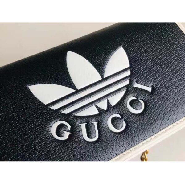 Gucci Unisex GG Adidas x Gucci Wallet chain Black White Leather Interlocking G (9)