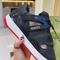 Gucci Unisex GG Basket Sneaker Interlocking G Black Beige Ebony GG Supreme Canvas (7)