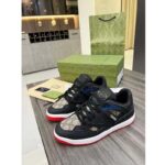 Gucci Unisex GG Basket Sneaker Interlocking G Black Beige Ebony GG Supreme Canvas – Bild 5